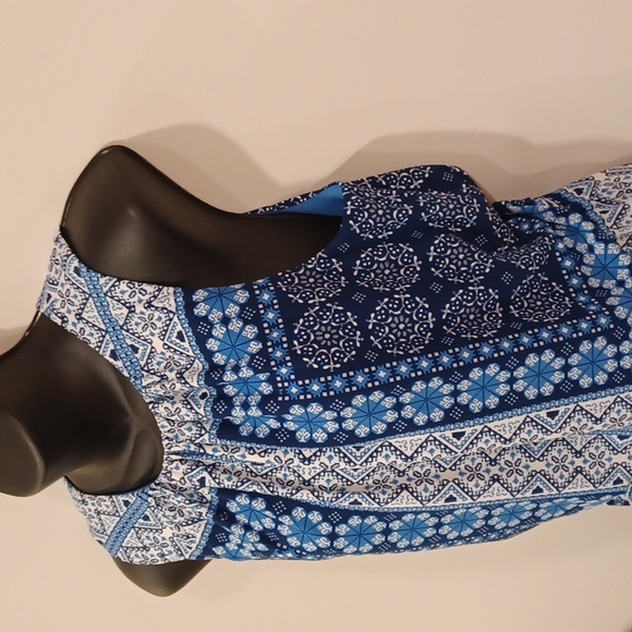 Maggy London Patchwork Print Stretch Sleeveless Maxi Dress- Sz. 10 - Picture 7 of 14